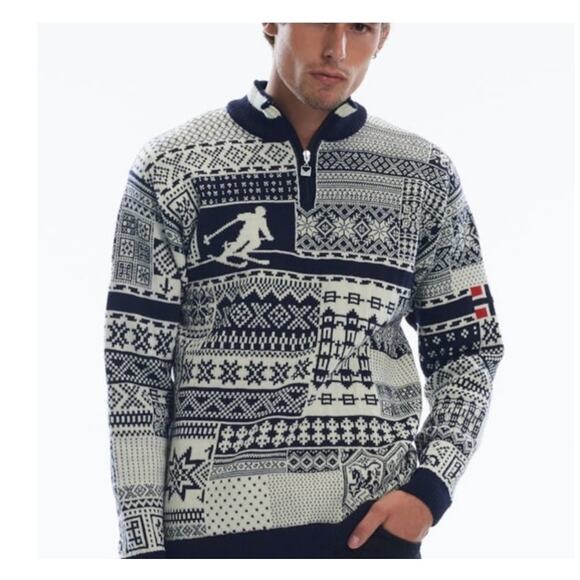 Dale of Norway History Sweater Navy/Ivory SZ M - Picture 1 of 8